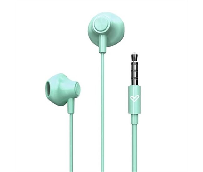 Energy Sistem Auriculares de Boton - Aislamiento Acustico - Microfono Integrado - Control de Reproduccion - Conector Jack 3.5 mm - Cable 120 cm. - Color Verde