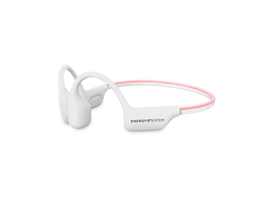 Energy Sistem Auriculares de Conduccion Osea - Bluetooth 5.4 - IPX8 - 8GB Memoria - 11h Autonomia - Carga Rapida - Luces LED - Microfono Integrado - Color Blanco