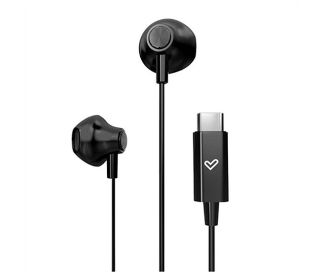 Energy Sistem Auriculares de Boton - Sonido HD - Conexion Tipo C - Microfono Integrado - Control de Reproduccion - Cable 120 cm - Packaging Reciclado - Color Negro