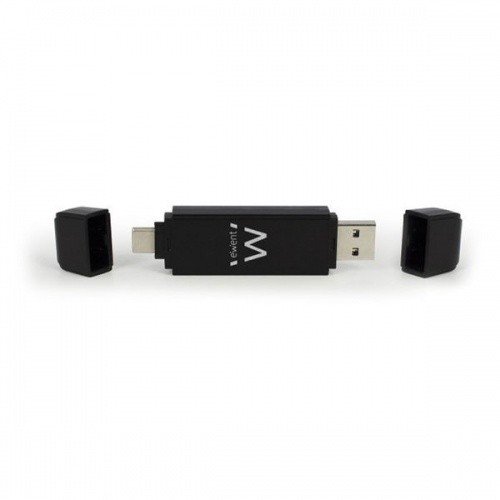 Ewent EW1075 Lector de Tarjetas Compacto USB 3.2 Gen1 (USB 3.0) con Conector USB C y USB A