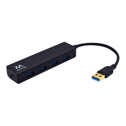 Ewent Hub USB3.2 Gen 1 USB-A de 4 Puertos - Alimentado por USB - Color Negro