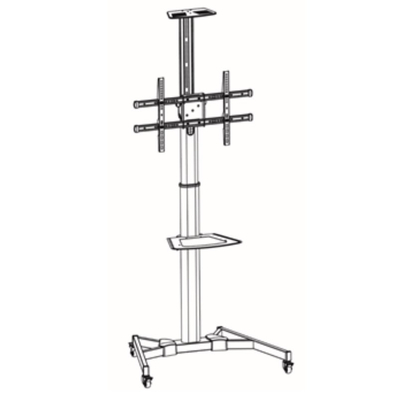 Ewent Soporte de Suelo EW1440 con Rueda - Bandeja - 37-70 - Peso Maximo Soportado 50Kg - Color Negro