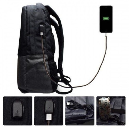Ewent EW2529 Mochila para Portatil hasta 17" - Puerto de Carga USB - a Prueba de Agua - Color Negro