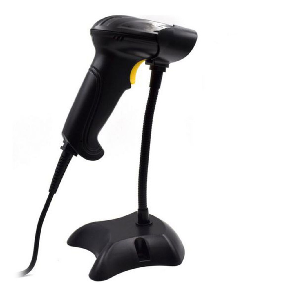 Ewent EW3400 Lector Codigo de Barras 1D Laser - Conector USB -150 Lecturas por segundo - Base Manos libres - Color Negro