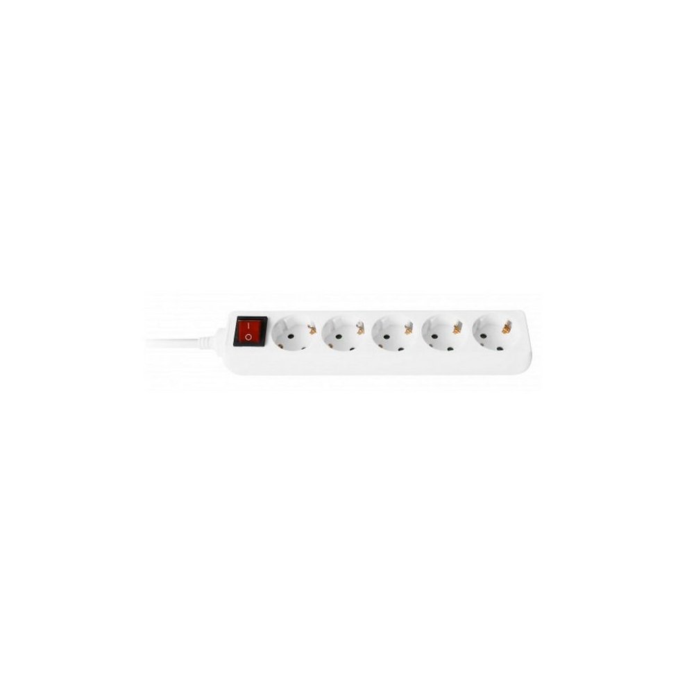 Ewent Regleta de Energia- 5 Enchufes - Version Schuko -16A con Interruptor de Encendido/Apagado - Color Blanco