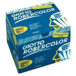 Giotto Robercolor Pack de 100 Tizas Redondas - Testadas Dermatologicamente - Compactas y Duraderas - Color Blanco