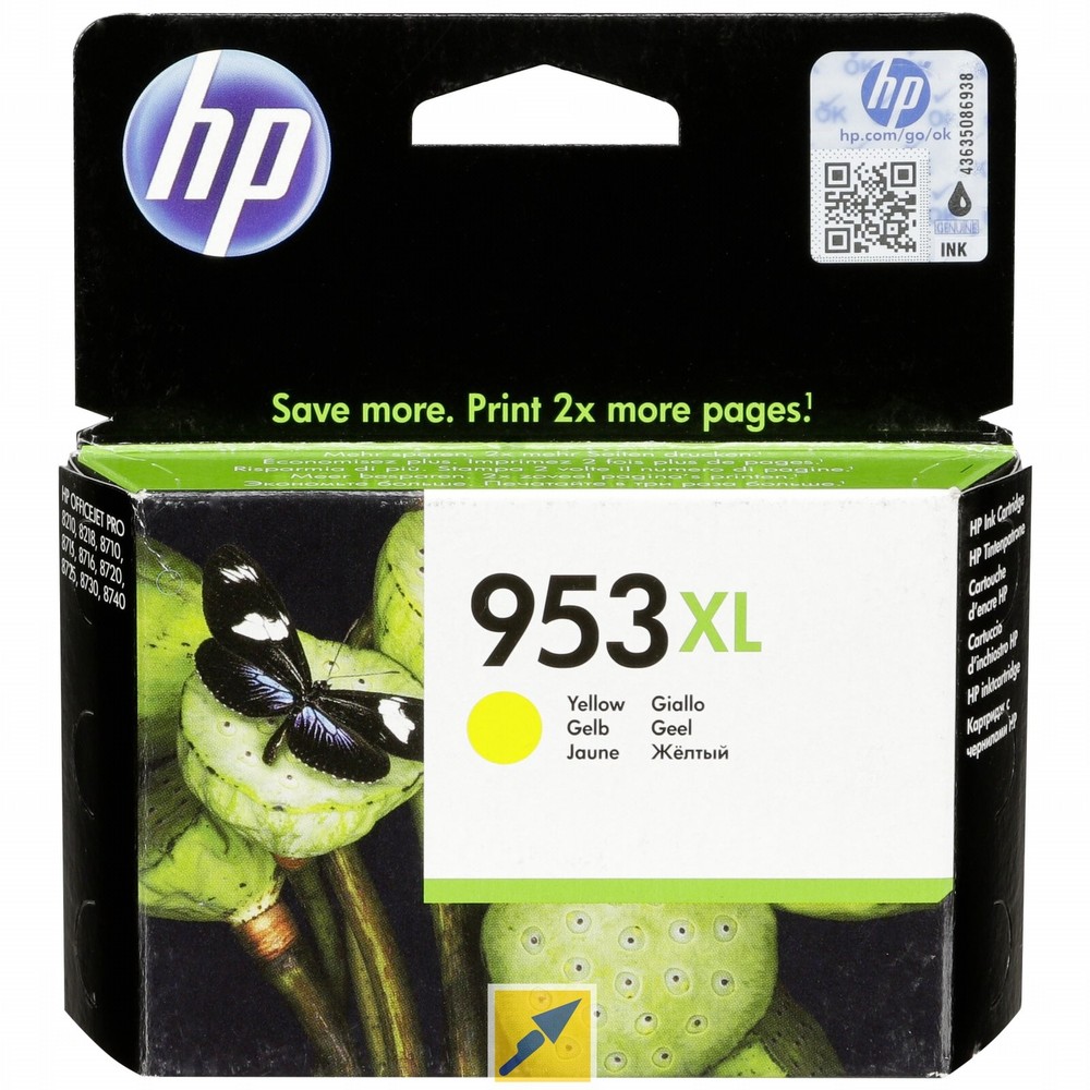 HP 953XL Amarillo Cartucho de Tinta Original - F6U18AE