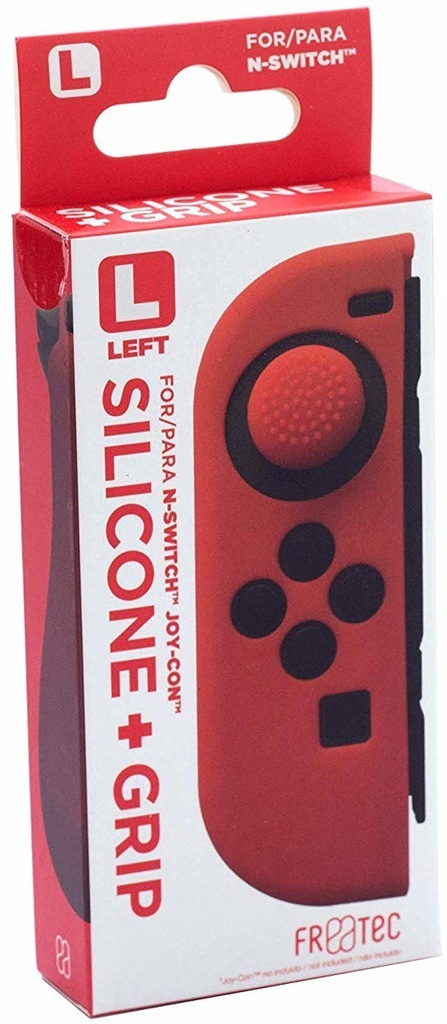 FR-TEC Funda Protectora de Silicona Joycon Skin + Grip Izquierdo - Grip para Mayor Agarre y Precision - Proteccion contra Rayaduras - Mejora y Personaliza Tu Experiencia de Juego - Color Rojo