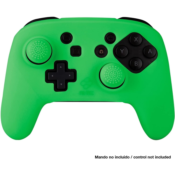 FR-TEC Funda de Silicona para Mando de Nintendo Switch Pro Controller Custom Kit Glow in The Dark - Grips de Silicona para Mejorar Agarre - Brilla en La Oscuridad - Color Verde
