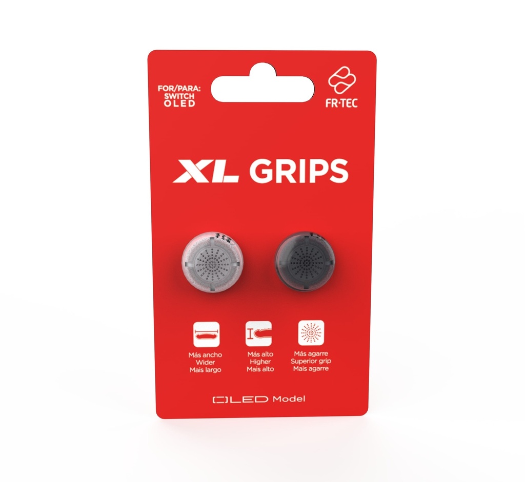 FR-TEC Grips Nintendo Switch Oled XL - Mayor Base en el Grip - Mejor Agarre y Precision - Material Superresistente - Facilita Agarre para los Dedos - Color Varios