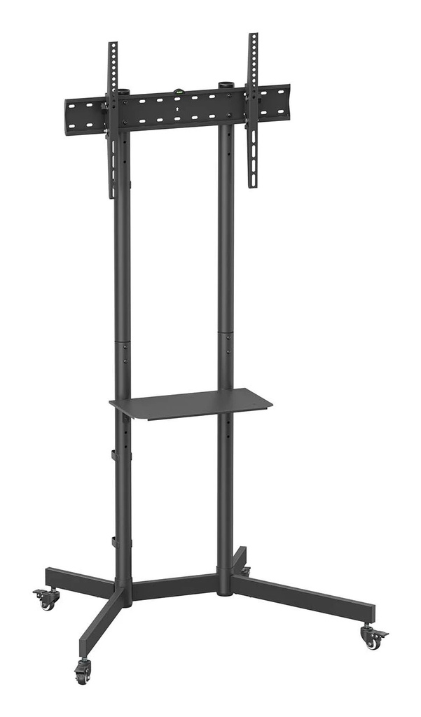 Aisens Soporte de Suelo ECO con Rueda - Bandeja para DVD para Monitor/TV 45kg de 37-70 - Color Negro