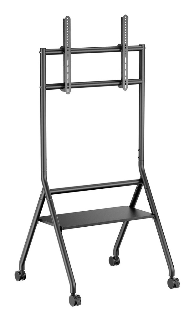 Aisens Soporte de Suelo ECO con Rueda - 1 Bandeja para Pantalla Interactiva/TV 80kg de 37-86 - Color Negro