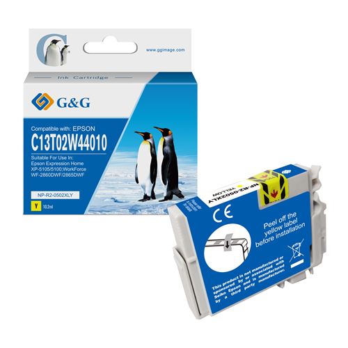 G&G Epson 502XL Amarillo Cartucho de Tinta Generico - Reemplaza C13T02W44010/C13T02V44010