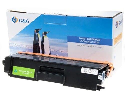 G&G Brother TN321/TN326/TN329 Cyan Cartucho de Toner Generico - Reemplaza TN321C/TN326C/TN329C