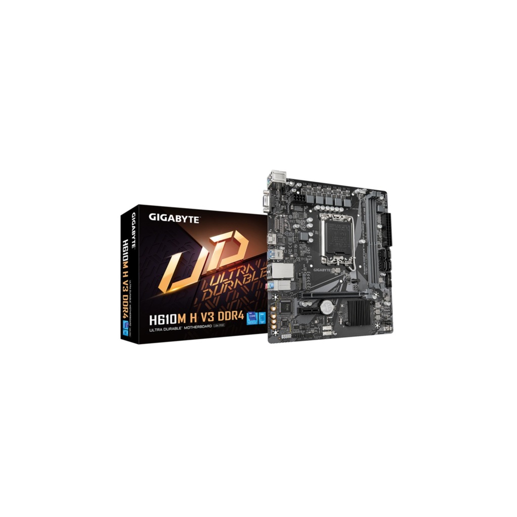 Gigabyte H610M H V3 Placa Base Intel1700 2x DDR4 - M.2, SATA, PCIe3.0 - HDMI, DVI, VGA, RJ-45, USB 3.2 - MicroATX