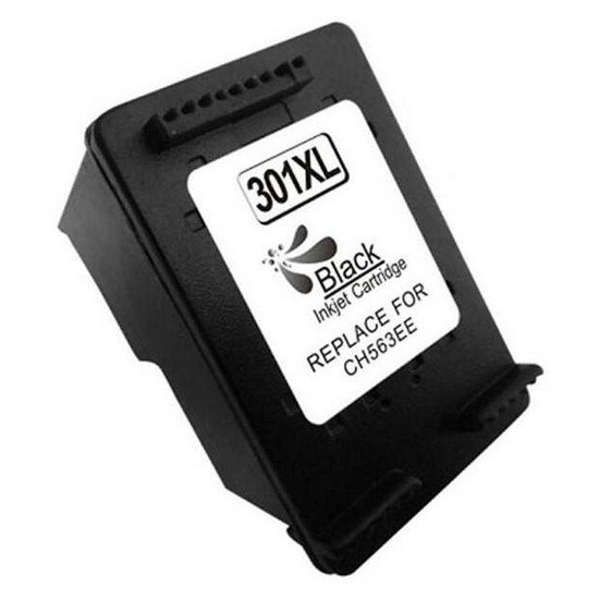 HP 301XL Negro Cartucho de Tinta Remanufacturado - Muestra Nivel de Tinta - Reemplaza CH563EE/CH561EE