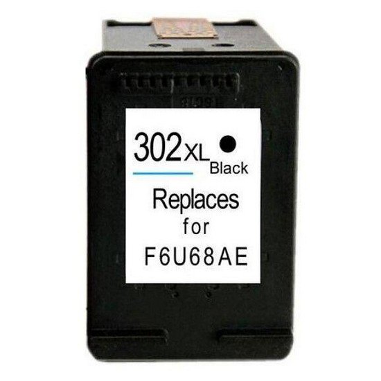 HP 302XL Negro Cartucho de Tinta Remanufacturado - Muestra Nivel de Tinta - Reemplaza F6U68AE/F6U66AE
