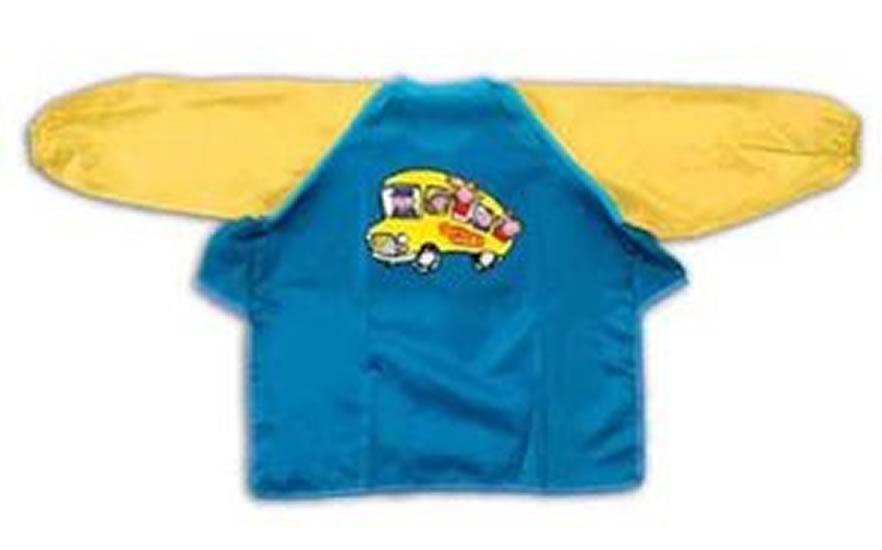 Jovi Delantal Pre-Escolar - Proteccion Contra Manchas - Recomendado de 3 a 5 Años - Puños Elasticos - Color Azul