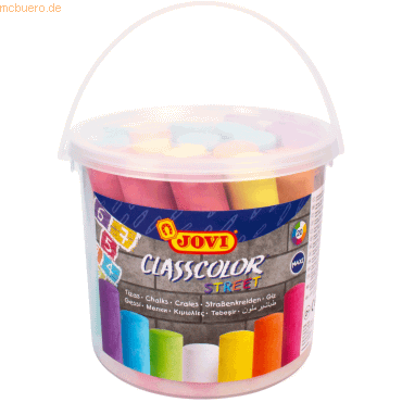 Jovi Street Chalks Bote 21 Tizas Jumbo - Especiales para Dibujar en El Suelo - Tizas Redondas - Facil Eliminacion con Agua - Poco Resto de Polvo en Las Manos - Color Surtido