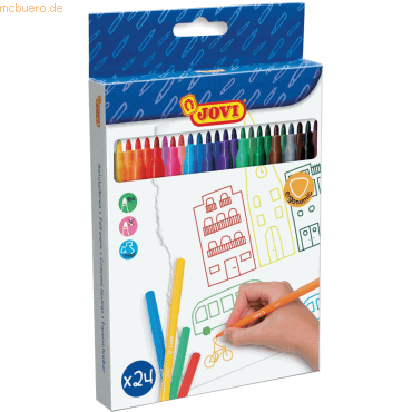 Jovi Felt Pens Estuche de 24 Rotuladores - Amplia Variedad de Tonos - Tinta de Gran Fijacion - Punta de 3mm - Capuchon de Seguridad Ventilado - Grip Triangular Ergonomico - Color Surtido