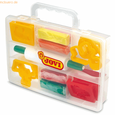 Jovi Modelling Case Pack de 10 Pastillas de Plastilina 15 Gr + 6 Moldes + 3 Modeladores. 100% Vegetal - No Se Seca - sin Gluten - Facil de Moldear - Color Rosa