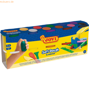 Jovi Soft Dough Blandiver Estuche de 10 Botes 110gr - Blanda y Flexible - Facil de Amasar y Moldear - Ideal para Iniciacion al Modelaje - Fomenta Creatividad y Motricidad Fina - Color Surtido