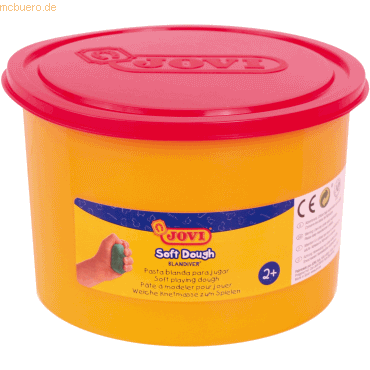 Jovi Soft Dough Blandiver Bote de Pasta de Modelaje 460gr - Blanda y Flexible - Facil de Amasar y Moldear - Ideal para Iniciacion al Modelaje - Color Rojo