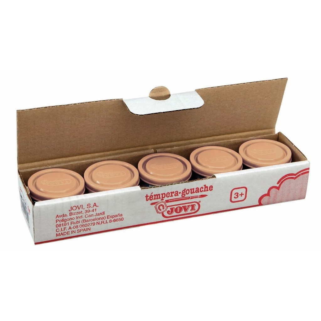Jovi Bote de Tempera Escolar 35ml - Aplicacion en Multiples Superficies - Uso con Pincel, Rodillo o Espatula - Colores Mezclables - Color Beige
