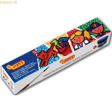 Jovi Gouache Estuche de 5 Botes de Tempera Escolar 35ml - Mezclables - para Papel, Cartulina, Madera, Tela, Pasta de Modelar y Fango - Incluye Pincel - Color Surtido