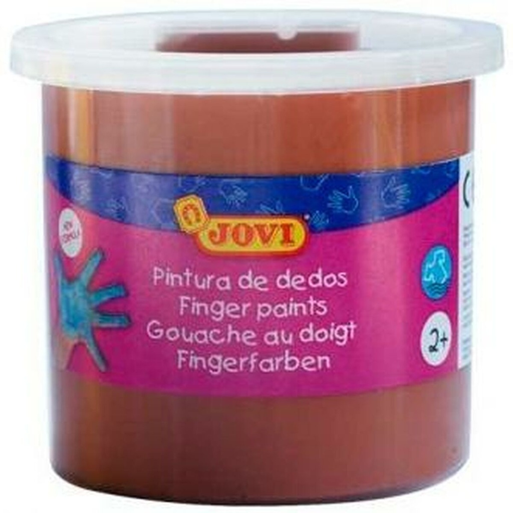 Jovi Bote de Pintura de Dedos - 125ml Pintura de Dedos - Ingredientes Naturales - Mezclables - Textura Gelatinosa - Lavable - Color Marrón