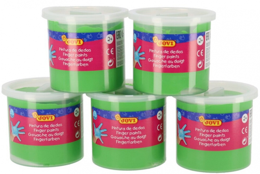 Jovi Bote de Pintura de Dedos - 125ml - Colores Mezclables - Textura Gelatinosa - Lavable - sin Gluten Ni Alergenos - No Toxico - Color Verde