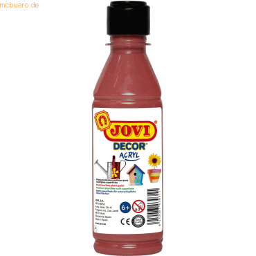 Jovi Jovidecor Acryl Pintura Acrilica Satinada - Alto Poder Cubriente - Facil Aplicacion - Resistente al Agua y Jabon - Color Marrón