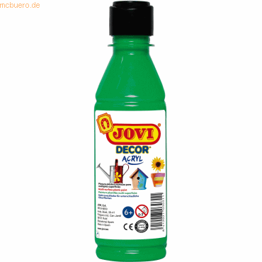 Jovi Jovidecor Acryl Pintura Acrilica - Acabado Satinado - Alto Poder Cubriente - Facil Aplicacion - Resistente al Agua y Jabon - Color Verde
