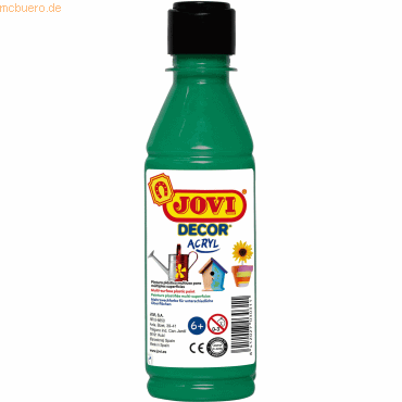 Jovi Jovidecor Acryl Pintura Acrilica - Acabado Satinado - Alto Poder Cubriente - Facil Aplicacion - Multiusos - Resistente al Agua y Jabon - Color Verde