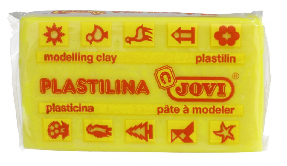 Jovi Caja de 30 Pastillas de Plastilina 50gr - Muy Moldeable - No Se Seca - sin Gluten - Libre de Alergenos - No Toxica - Color Amarillo