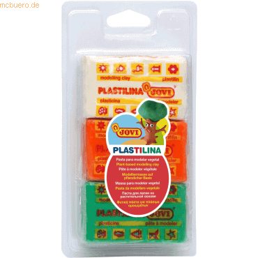 Jovi Pack de 3 Pastillas de Plastilina 50gr - No Se Seca - Sin Gluten - Facil de Moldear - Libre de Alergenos - No Toxica - Colores Surtidos
