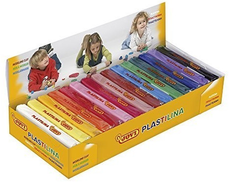 Jovi Expositor de 15 Pastillas de Plastilina 150gr - Muy Moldeable - No Se Seca - Sin Gluten - Colores Surtidos