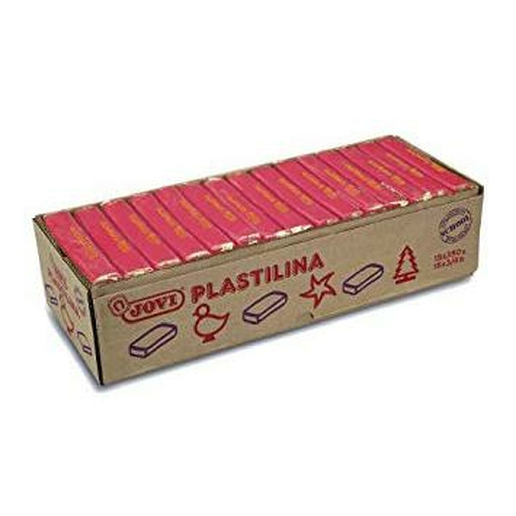 Jovi Caja de 15 Pastillas de Plastilina 350gr - Pasta Vegetal - No Se Seca - sin Gluten - Inocua - Facil de Moldear - Ideal para Figuras Voluminosas - Color Rojo