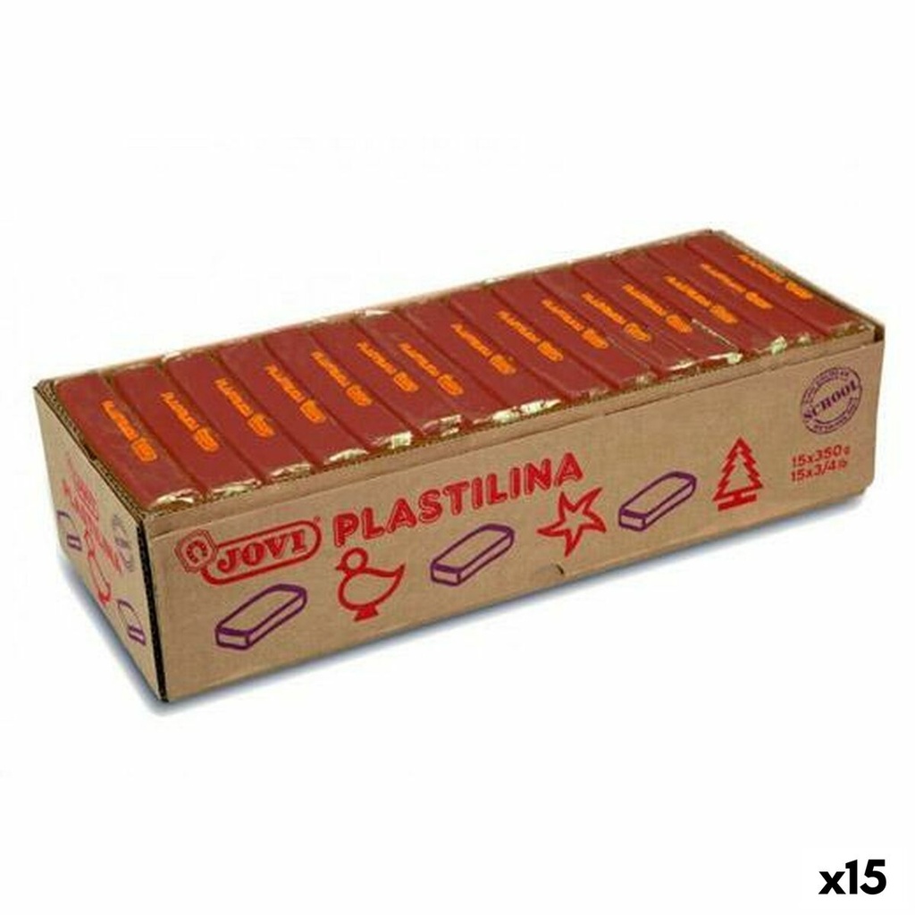 Jovi Caja de 15 Pastillas de Plastilina 350gr - Pasta Vegetal - No Se Seca - sin Gluten - Inocua - Facil de Moldear - Ideal para Volumen y Moldes - Color Rosa