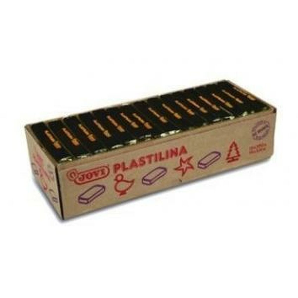 Jovi Caja de 15 Pastillas de Plastilina 350gr - 100% Vegetal - Facil de Moldear - Sin Gluten - Color Negro