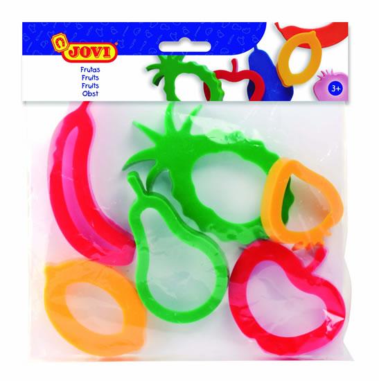 Jovi Modelling Accessories Bolsa Colgable con 6 Moldes de Corte Frutas - Moldes de Plastico para Plastilina - Formas de Fruta - Color Surtido