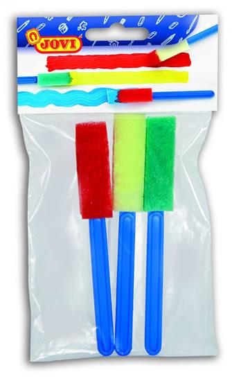 Jovi Painting Accessories Bolsa con 3 Pinceles de Espuma - Ideal para Cualquier Tipo de Pintura - Especial para Pintura de Dedos - Facil Limpieza con Agua y Jabon - Color Varios