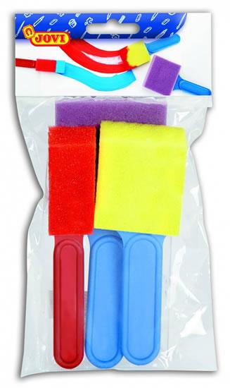 Jovi Painting Accessories Pack de 3 Pinceles de Espuma - Tamaños Diferentes - Especiales para Pintura de Dedos - Faciles de Limpiar con Agua y Jabon - Color Varios
