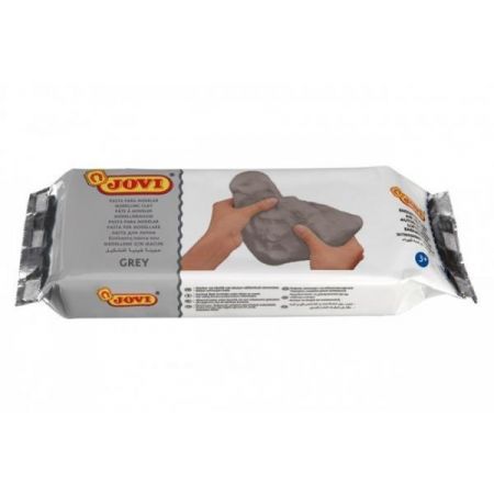 Jovi Air Dry Pasta para Modelar 500gr - Endurecible al Aire - Tacto Fresco - Facil de Moldear - Multi-Superficie - Secado en 24H - Acabado Fino - Color Gris