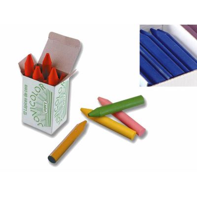 Jovi Estuche de 12 Ceras - No Manchan - No Huelen - Resistentes - Deslizan Bien - Faciles de Afilar - Desarrollan Motricidad Fina - Color Azul