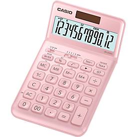 Casio JW-200SC Calculadora de Sobremesa 12 Digitos Inclinacion Ajustable - Simbolos de Comando de Funcion - Memoria Total General e Independiente - Alimentacion Solar y Pilas - Color Rosa
