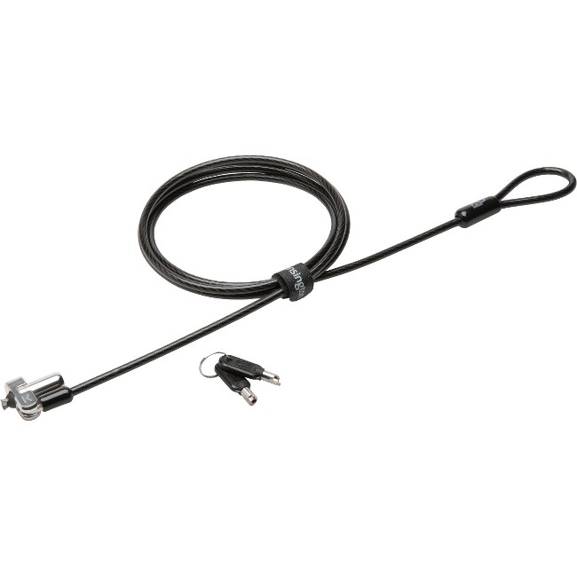 Kensington N17 Candado con Llave para Ordenadores Portatiles Dell - Cabezal Resistente - Tecnologia Hidden Pin - Cable de Acero Al Carbono - Plata