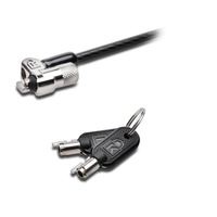 Kensington Candado con Llave Microsaver 20 - Cabezal Resistente de 10mm - Tecnologia Hidden Pin - Tecnologia de Bloqueo T-Bar - Cable de Acero Al Carbono - Enganche Superior - Plata