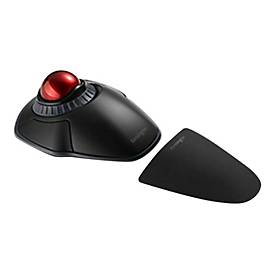 Kensington Orbit Raton Trackball Inalambrico Dual Bluetooth 3.0 y 2,4GHz 1600dpi - Anillo de Desplazamiento - Bola de 40mm - Reposamuñecas Extraible - Uso Ambidiestro - Color Negro/Rojo