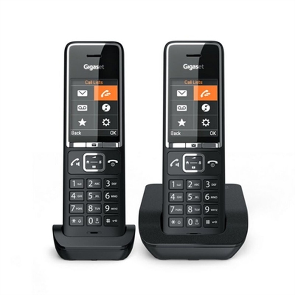 Gigaset Comfort 550 Duo Telefono Inalambrico Dect + 1 Supletorio - Identificador de Llamadas - Manos Libres - Control de Volumen - Color Negro